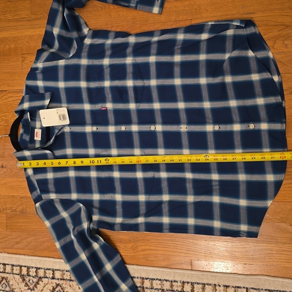 LEVI'S BRAND MEN'S SIGNATURE LONG SLEEVE FRONT BUTTON PLAID SHIRT SIZE LARGE - Picture 12 of 16